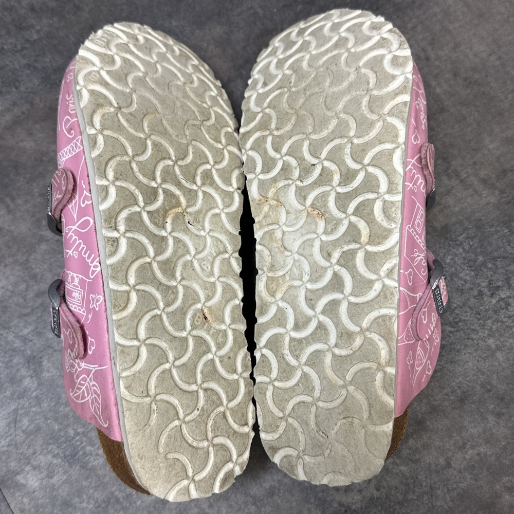 Birkis Dorian Clogs Size 39 Birko-Flor Pink Paris Heart Rose Love Women's 8 Rare - Picture 10 of 10